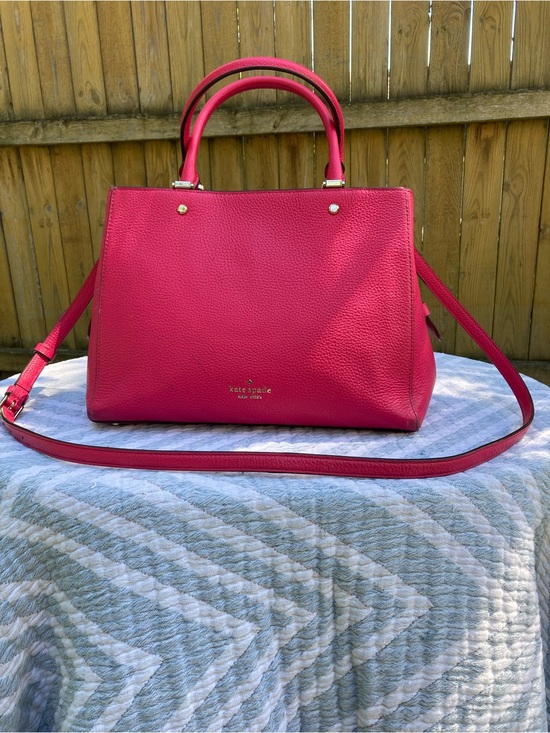 kate spade Handbags - kate spade DarkPink Leather Satchel with Strap